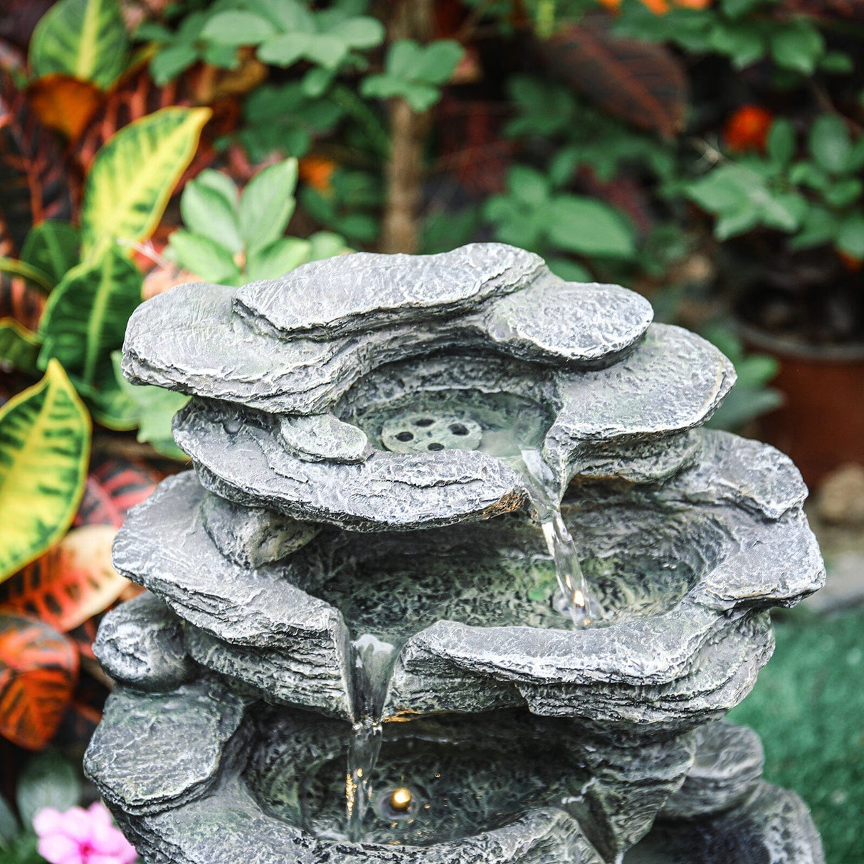 Winding Rockery Water Feature Self-Containing Feature Outdoor Fountain Fountains Living and Home 