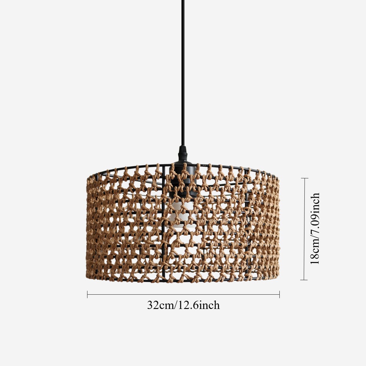 Lightsin Boho Paper Rope Iron Pendant Light for Cozy Interiors Lightsin UK 