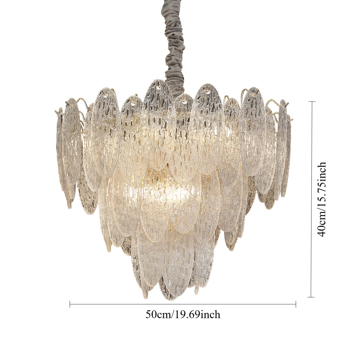 Lightsin Elegant Layered Design Champagne Gold Luxury Glass Chandelier Lightsin UK 