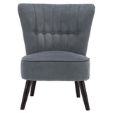 Livingandhome Modern Upholstered Velvet Chair with Oak Wood Legs, JM0802 Living and Home 