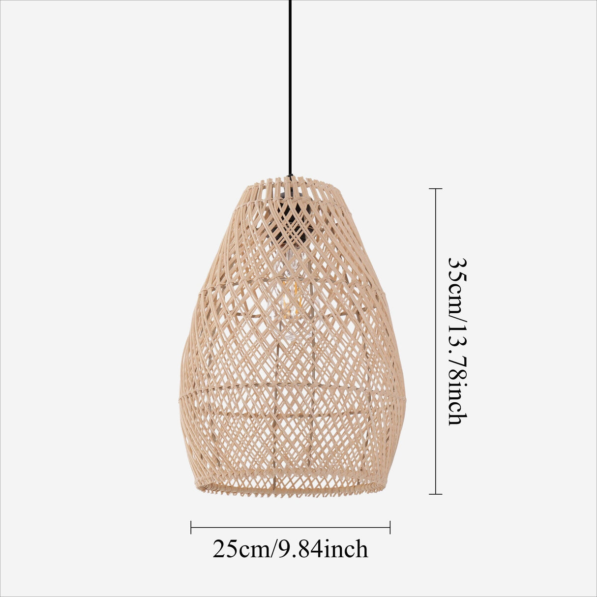 Lightsin Eco-Friendly Rustic Rattan Pendant Light For Home Decor Lightsin UK 