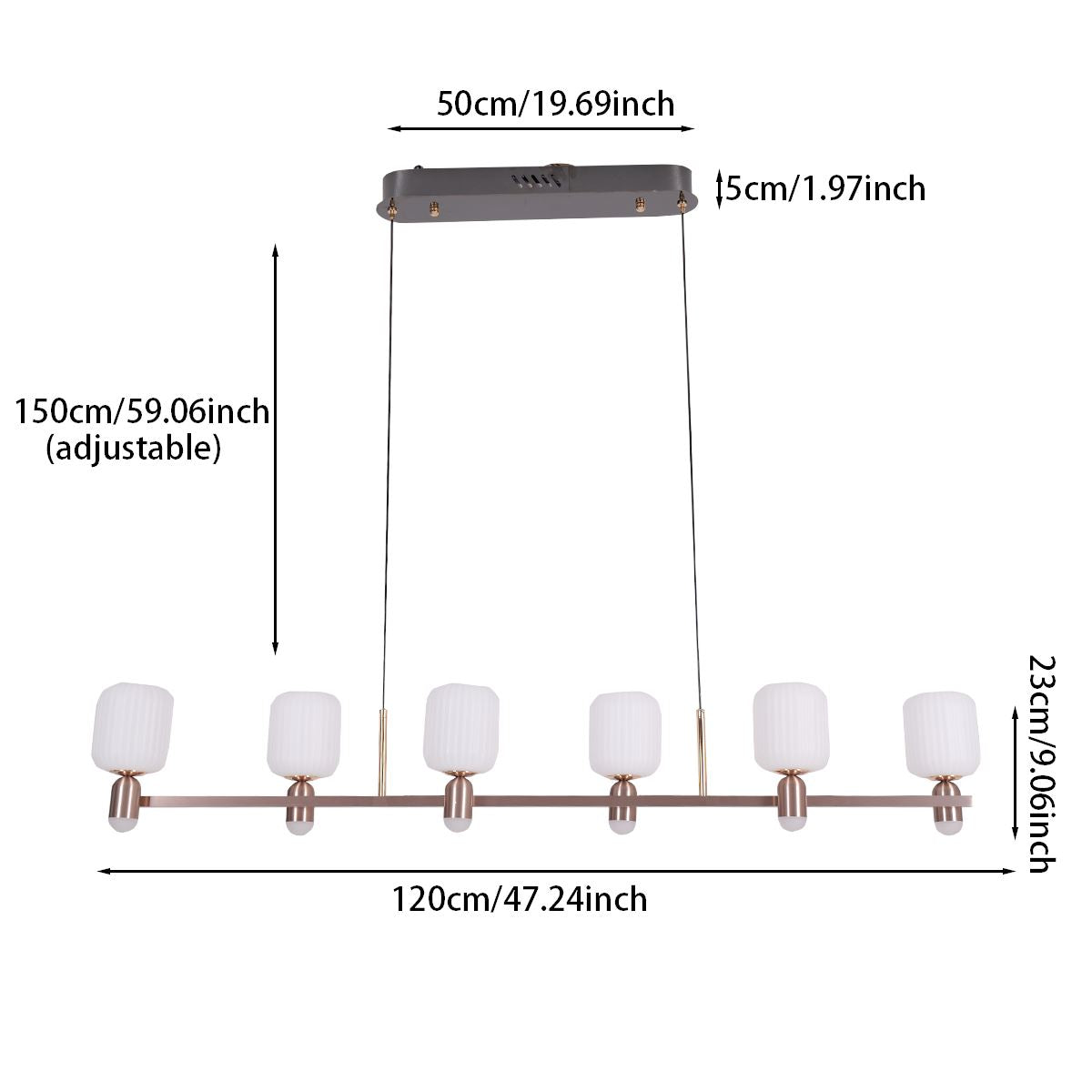 Lightsin Modern Minimalist Luxury Bronze Chandelier with Acrylic Shades Lightsin UK 