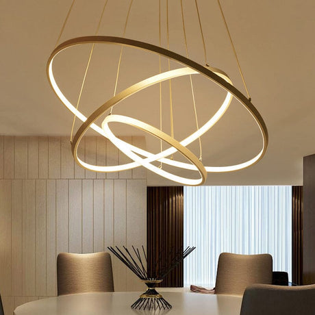 Modern Led Pendant 3 Acrylic Ring Chandelier Pendant Lights Living and Home 