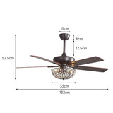 52-inch Coffee Ceiling Fan with Light and Remote Ceiling Fans Living and Home 