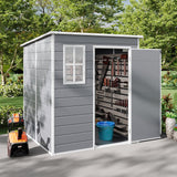 6 x 6FT Durable PP Storage Shed with Pent Roof, Window, and Vent (Ver.2) Living and Home 