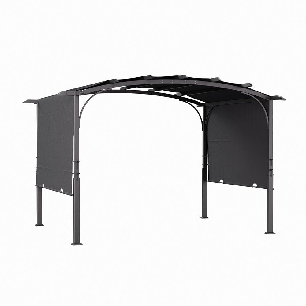 Exquisite Summer Dark Grey Curved Outdoor Gazebo Living and Home 