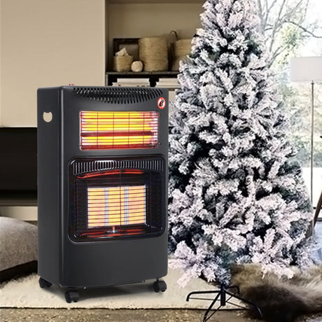 4.2KW Electric and Gas Heater Movable Tank Cabin with Ceramic Infrared Heater Space Heaters Living and Home 