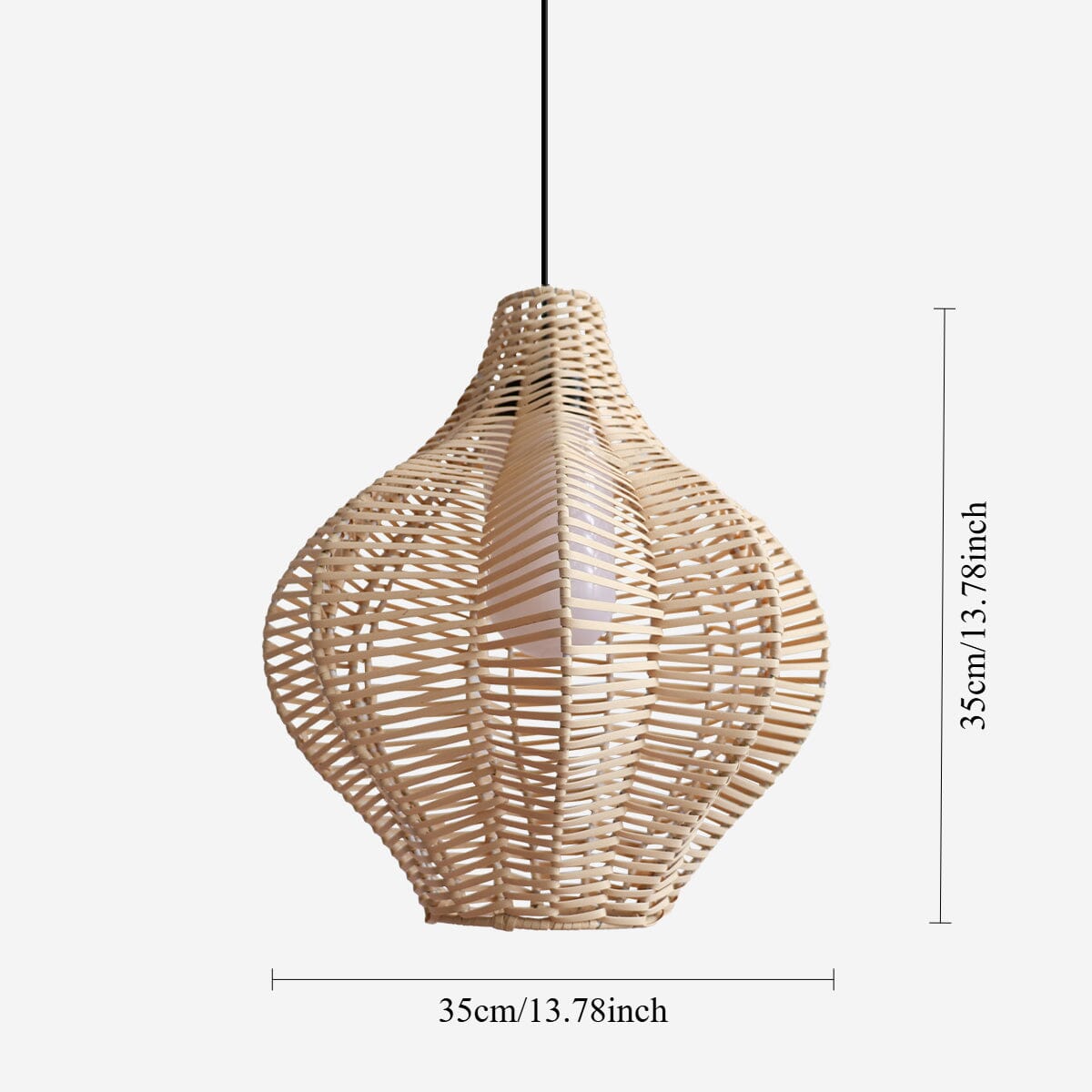 Lightsin Minimalist Handmade Wooden Rattan Pendant Light Lightsin UK 