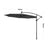 Beige/Light Grey/Dark Grey 3m Iron Banana Umbrella Cantilever Garden Parasols with LED Lights Parasols Living and Home Only Parasol Dark Grey 