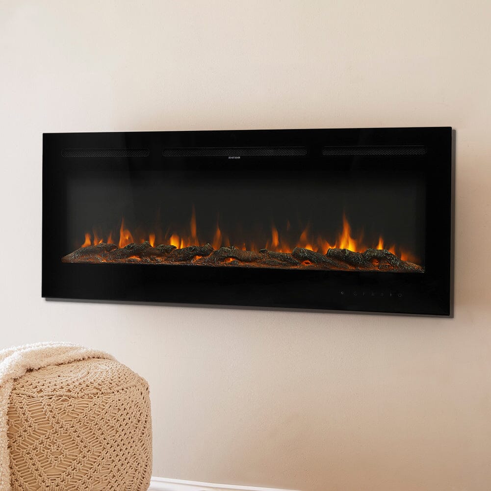 50 Inch Wall Mounted Electric Fireplace Insert Heater 9 Flame Colours 1800W Wall Mounted Fireplaces Living and Home 