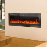 50 Inch Wall Mounted Electric Fireplace Insert Heater 9 Flame Colours 1800W Wall Mounted Fireplaces Living and Home 