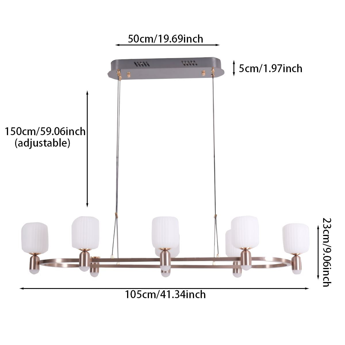 Lightsin Modern Minimalist Luxury Bronze Chandelier with Acrylic Shades Lightsin UK 