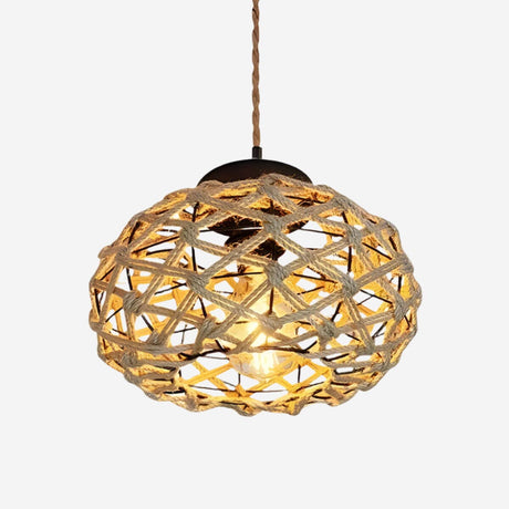 Lightsin Handwoven Rustic Cozy Natural Design Paper Rope Pendant Light Lightsin UK 