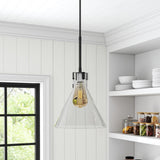 Modern Style Transparent Black Glass Single Light Pendant Light Pendant Lights Living and Home 