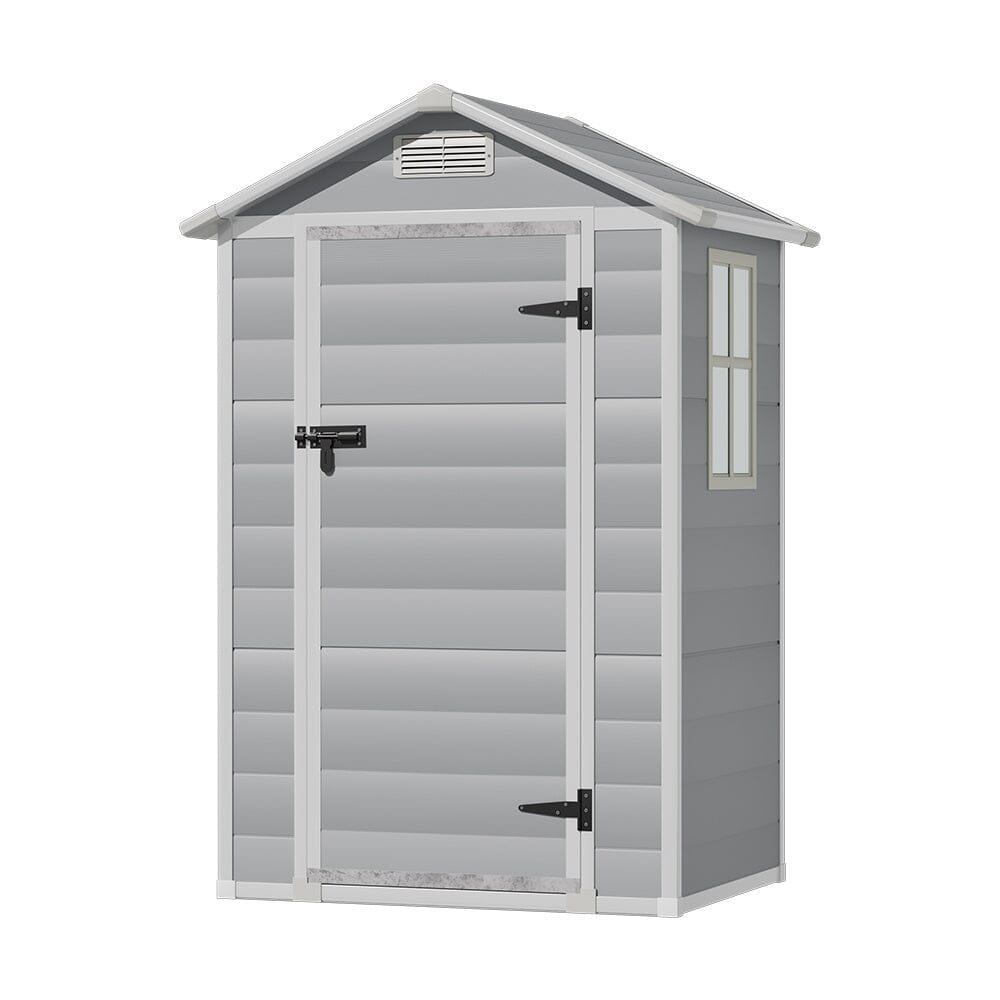 Garden Sanctuary Garden Plastic Storage Shed with Lockable Hinged Door Living and Home 