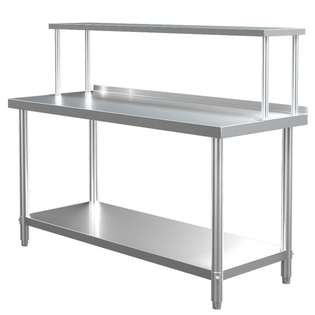 2 Tiers Commercial Kitchen Prep Table Stainless Steel Work Table ...