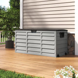 Livingandhome Waterproof Large Plastic Garden Storage Box with Wheels Living and Home 