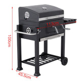 113 W Charcoal BBQ Grill Barrel with Side Table BBQ Grills Living and Home 