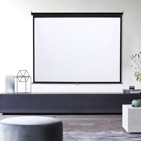 4:3 Projector Screen with Manual Pull Down for Home Theater Projector Screens Living and Home 197cm W x 147cm H 