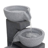 Garden Cascading Fountain Solar LED Light Rockfall Water Feature Fountains Living and Home 