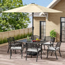 7Pcs Garden Dining Table and Chairs Set with Cushions Garden Dining Sets Living and Home Black Table with 4 Chairs 