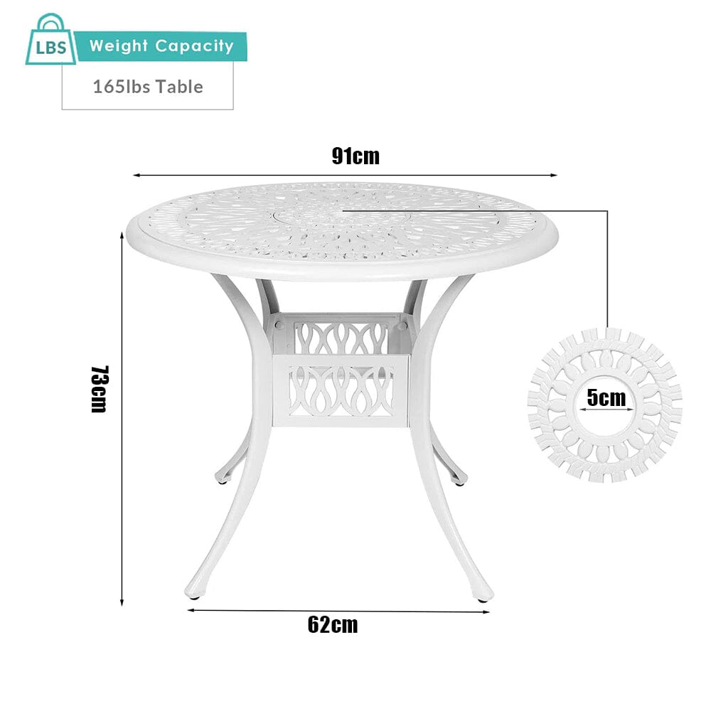 Garden Bistro Table Round Hollow Table with Parasol Hole Garden Dining Tables Living and Home 