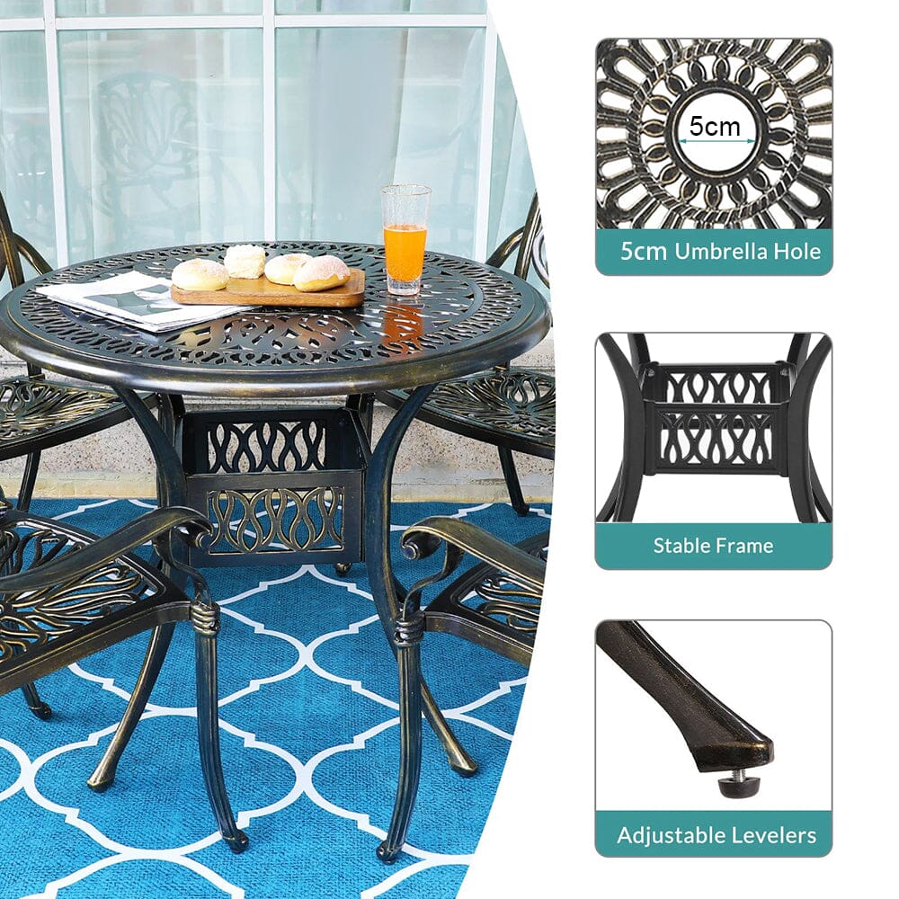 Garden Bistro Table Round Hollow Table with Parasol Hole Garden Dining Tables Living and Home 