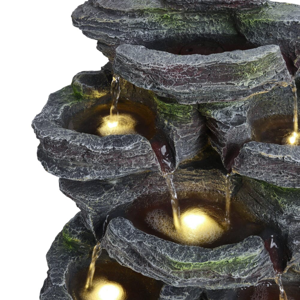 Faux Rock Garden Fountain with Lights Fountains Living and Home 