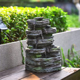 Faux Rock Garden Fountain with Lights Fountains Living and Home 