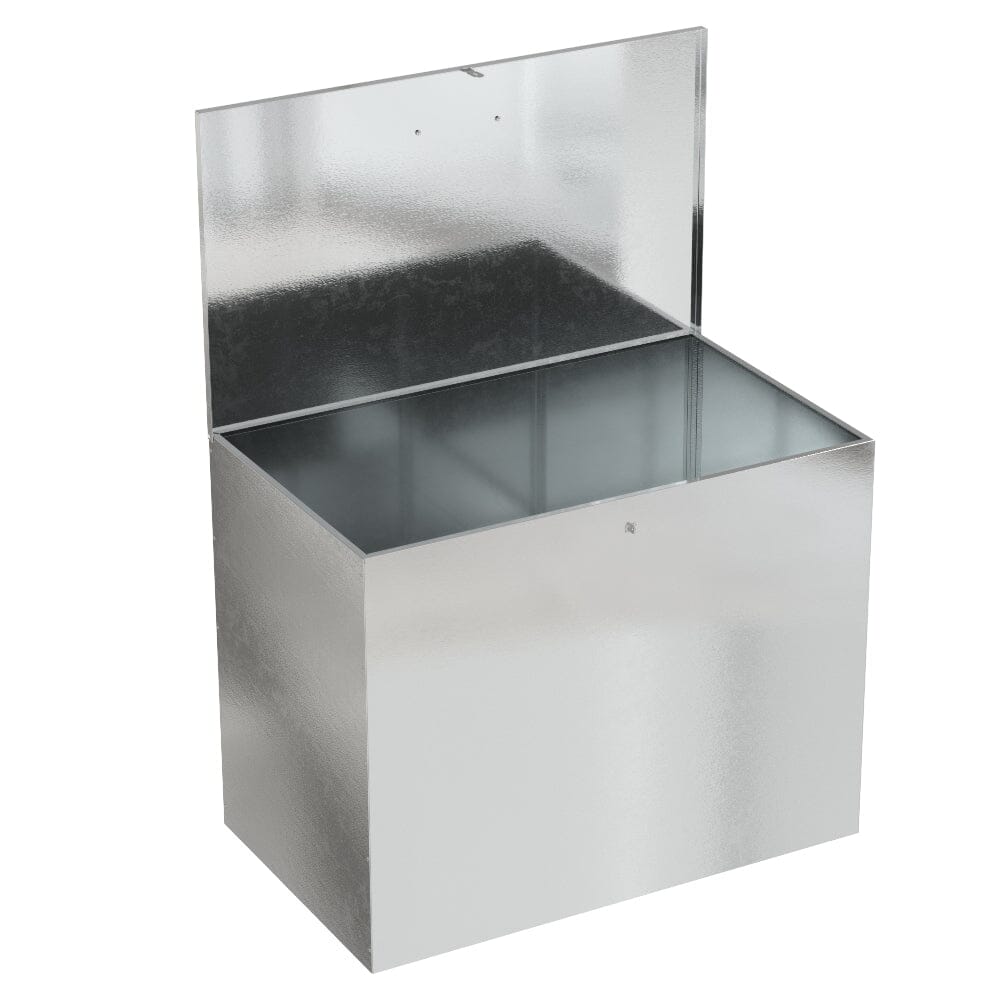 Large Galvanized Feed Storage Bin with One Compartment Garden Storage Boxes Living and Home 