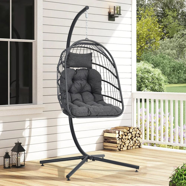 Hanging Chair with Stand and Cushion Patio Swing Chairs Living and Home 