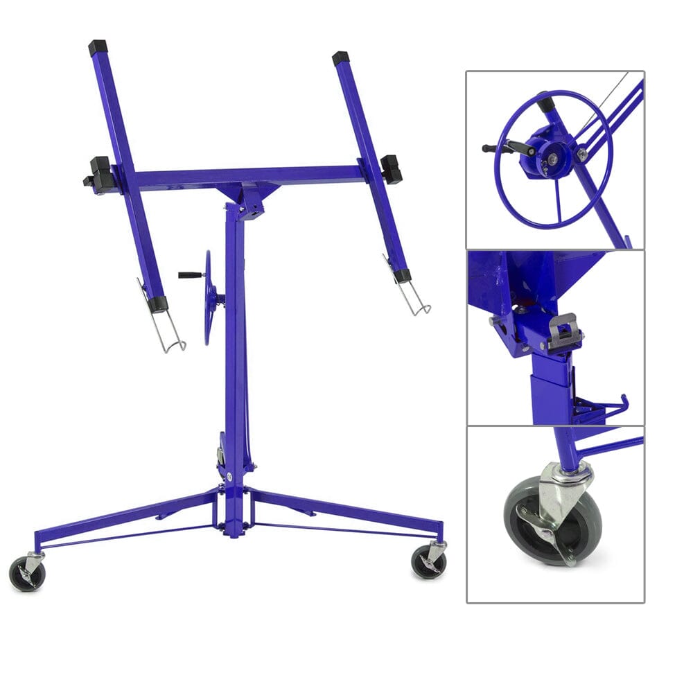 16FT Drywall Lifter Panel Hoist Rolling Caster Construction With Lockable Wheels Cranes Living and Home 