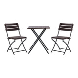 3-Piece Plastic Outdoor Folding Table and Chairs Set Garden Dining Sets Living and Home 