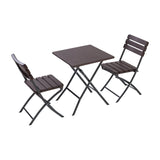 3-Piece Plastic Outdoor Folding Table and Chairs Set Garden Dining Sets Living and Home 