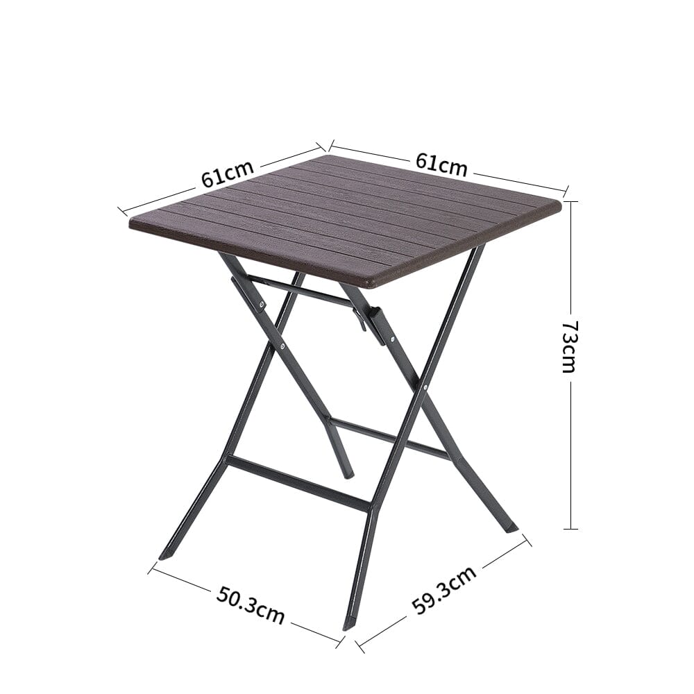 3-Piece Plastic Outdoor Folding Table and Chairs Set Garden Dining Sets Living and Home 