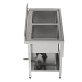 Stainless Steel Two Compartment Commercial Sink with Shelf Kitchen Sinks Living and Home 