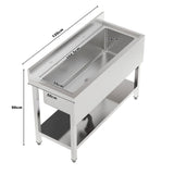 Premium Stainless Steel Deep Sink with Front Surround and Shelf Living and Home 