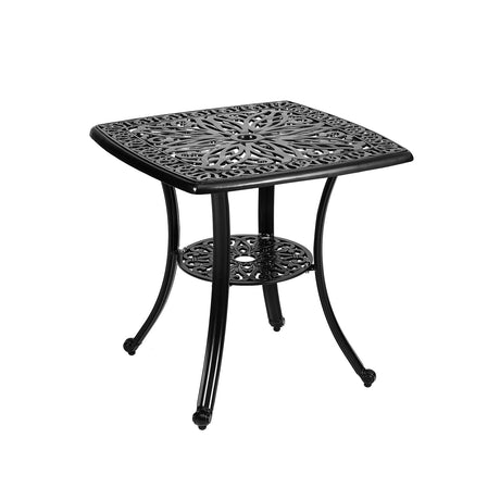 Square Cast Aluminum Outdoor Bistro Table Black Garden Dining Tables Living and Home 