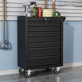 Lockable 7 Drawer Tool Trolley Rolling Cabinet Tool Storage Cabinets Living and Home 