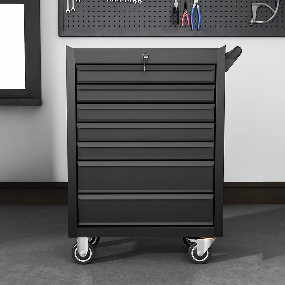 Lockable 7 Drawer Tool Trolley Rolling Cabinet Tool Storage Cabinets Living and Home 