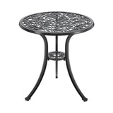 3pcs Black Cast Aluminum Bistro Table and Chairs Set Garden Dining Sets Living and Home 