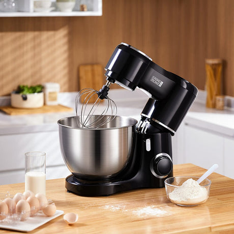 8-Quart Household Stand Mixer with Accessories in Black Kitchen Appliances Living and Home 