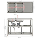 Steel Two Compartment Sinks with Shelves and Drainboard Living and Home 