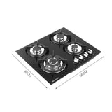 Black Tempered Glass 2/4-Burner Gas Cooktop Gas Cooktops Living and Home 