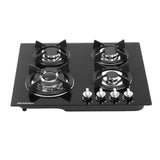 Black Tempered Glass 2/4-Burner Gas Cooktop Gas Cooktops Living and Home 