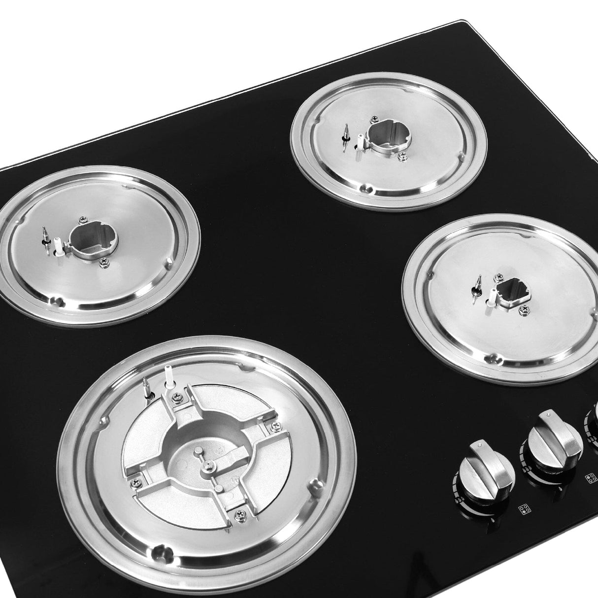 Black Tempered Glass 2/4-Burner Gas Cooktop Gas Cooktops Living and Home 