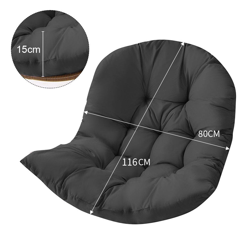 Thick Hanging Egg Swing Chair Cushion Black/Dark Grey/Light Grey Living and Home 