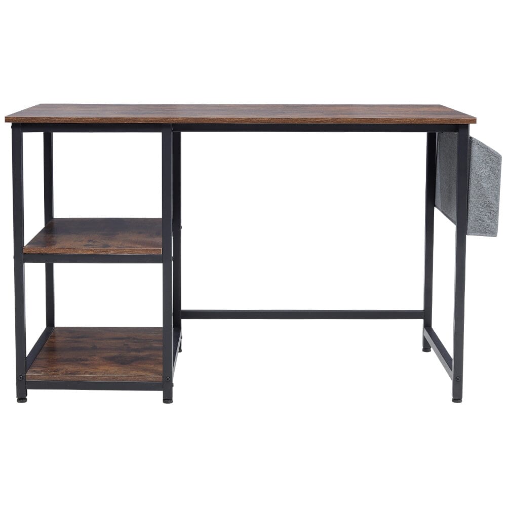 Premium Wooden Office Desk with Storage Shelf and Fabric Pouch Living and Home 