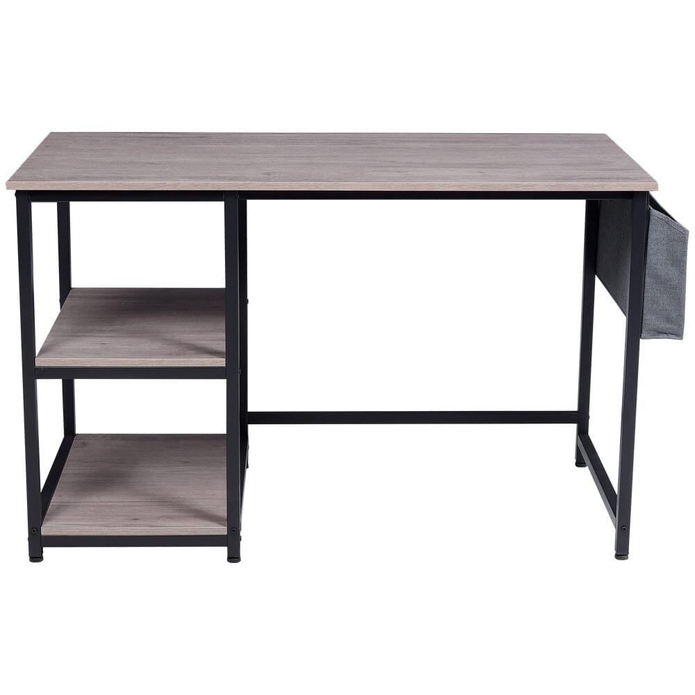 Premium Wooden Office Desk with Storage Shelf and Fabric Pouch Living and Home 