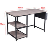 Premium Wooden Office Desk with Storage Shelf and Fabric Pouch Living and Home 